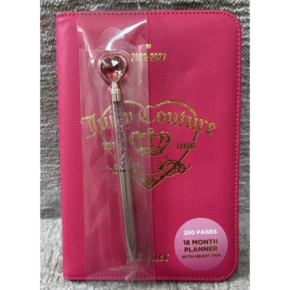 Juicy Couture 2026-2027 18 Month Weekly Planner Pink Zip Around NWT